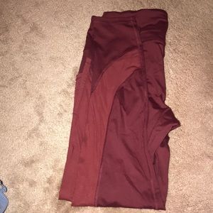 Forever 21 Maroon Mesh Leggings